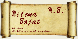 Milena Bajat vizit kartica